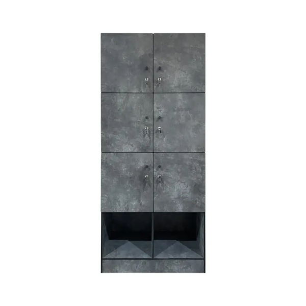 HPL Lockers in Stone Color – 6 Doors, Durable and Stylish Storage Solution (W800×D400×H1900 mm)