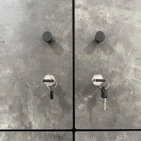 HPL Lockers in Stone Color – 6 Doors, Durable and Stylish Storage Solution (W800×D400×H1900 mm)