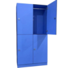 A 4-door HPL locker unit with a high-pressure laminate finish, perfect for schools, gyms, and workplaces. Features durable, moisture-resistant, and stylish storage compartments.