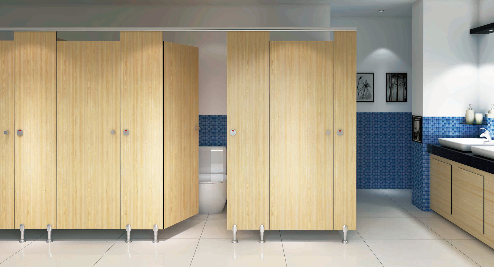 What fire-resistant materials can be used for public toilet partitions? 1 Waterproof toilet cubicle 1 1