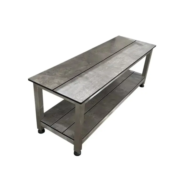 Stone Color Flat Bench with 304 SS Frame – Durable and Stylish Seating Solution
